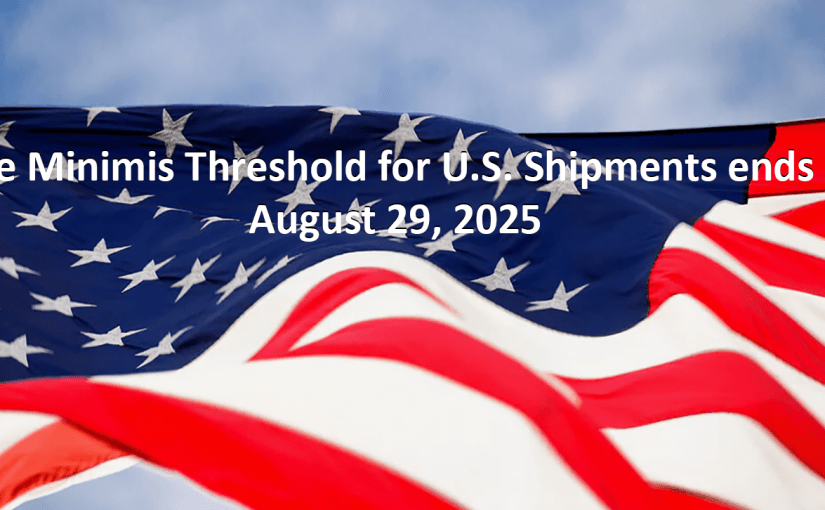 US removes de minimis threshold August&nbsp;2025
